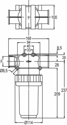 Pièces agricoles - Pièce Pulvérisateur - Filtre sous pression 1 1/2"F 280 l/min 50 mailles