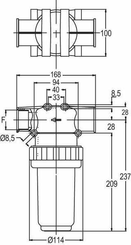 Pièces agricoles - Pièce Pulvérisateur - Filtre sous pression 1 1/2"F 280 l/min 50 mailles