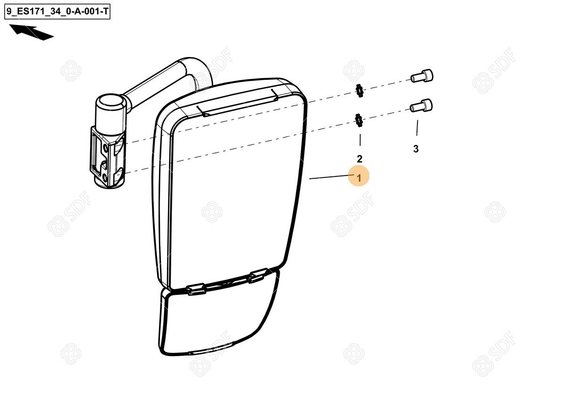 Pièces agricoles - Cabine et structure - RH REAR VIEW MIRROR