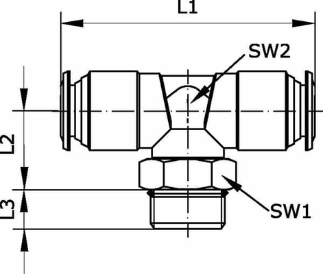 Pièces agricoles - Pièce pneumatique - Raccord enfichable T 4x1/4"