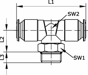 Pièces agricoles - Pièce pneumatique - Raccord enfichable T 4x1/4"
