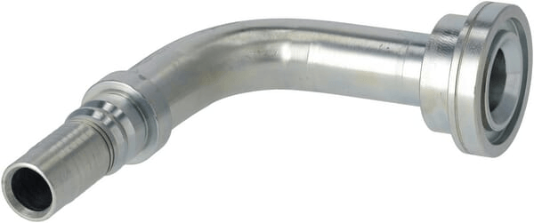 Pièces agricoles - Hydraulique - Raccord à sertir 4SH-DN20 avec bride ø47,6 mm 90° H100