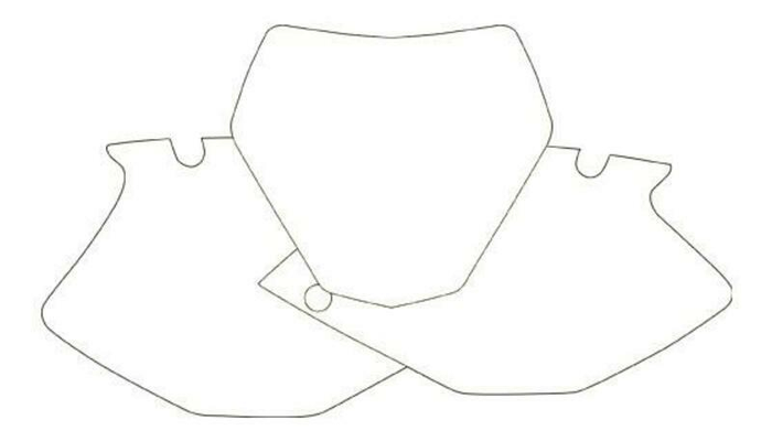 Pièces Quad & Motos - Pièces communes - Fonds de plaque BLACKBIRD blanc Yamaha YZF250