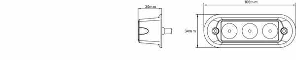 Pièces agricoles - Eclairage - Avertisseur flash LED orange 3x3W 12/24V