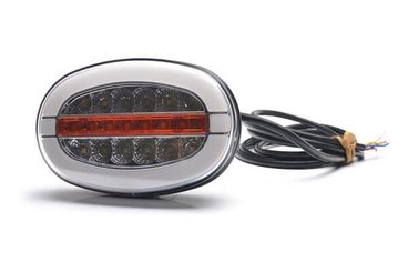 Pièces agricoles - Eclairage - Feu avant multifonction LED, ovale, avec répétiteur, 12-24 V, 136,4 x 91 x 40 mm