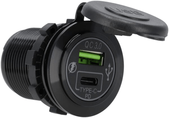 Pièces agricoles - Eclairage - Prise USB-C + USB-A 12/24V encastrable