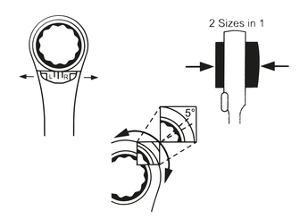 Outils - Outils divers - Clé polygonale à cliquet réversible  4 en 1 8-10-12-13mm