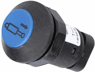 Pièces agricoles - Electricité - Interrupteur poussoir, Hydraulique attelage avant, rond, bleu