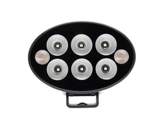 Pièces agricoles - Eclairage - Phare de travail + feu de signalisation LED orange, 36W, 3500lm, ovale, 12/24V, 155x105x58mm, faisceau diffus, 6+2LED's, Black