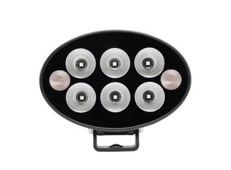 Pièces agricoles - Eclairage - Phare de travail + feu de signalisation LED orange, 36W, 3500lm, ovale, 12/24V, 155x105x58mm, faisceau diffus, 6+2LED's, Black