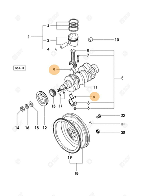 Pièces agricoles - Pieces moteur - COUSSINET Deutz-Fahr origine