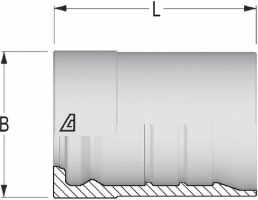 Pièces agricoles - Hydraulique - Jupe à sertir Ø62x88,1mm DN32 acier / zingué / blanc passivé Alfagomma