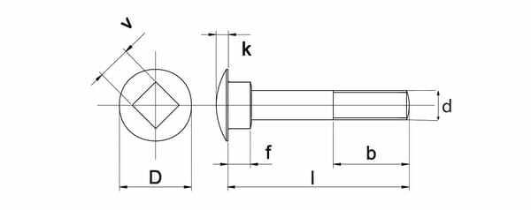 Pièces agricoles - Fasteners - Vis TRCC DIN603 M10x25 8.8