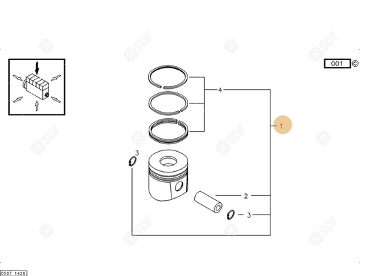 Pièces agricoles - Pieces moteur - PISTON