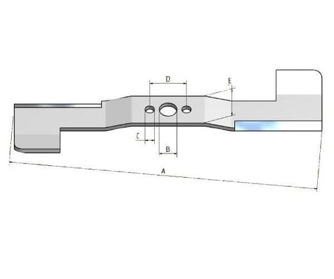 Pièces agricoles - Jardin et forêt pièce adaptable - Blade L: 633x5mm round hole: Ø23 suitable for John Deere