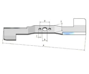 Pièces agricoles - Jardin et forêt pièce adaptable - Blade L: 633x5mm round hole: Ø23 suitable for John Deere