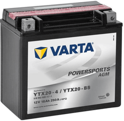 Pièces agricoles - Eclairage - Batterie 12V 18Ah 250A AGM Sports motorisés VARTA