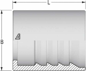 Pièces agricoles - Hydraulique - Jupe à sertir Ø29x37,7mm DN13 acier / zingué / blanc passivé Alfagomma
