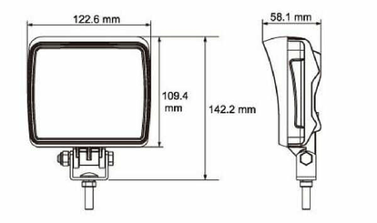 Pièces agricoles - Eclairage - Phare de recul LED carré 18W 2160lm faisceau large Deutsch