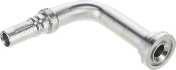 Pièces agricoles - Hydraulique - Raccord à sertir 4SH-DN20 avec bride ø41,3 mm 90° H115