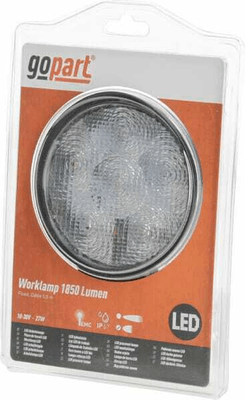 Pièces agricoles - Eclairage - Phare de travail LED rond 27W 1850lm 10/30V faisceau large 6 LED gopart