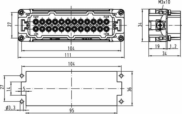 Pièces agricoles - Pièce Pulvérisateur - Insert M ES 24P racc. à lame 1-24