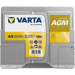 Pièces agricoles - Eclairage - Battery 12V 50Ah 540A A9 VARTA Dynamic AGM