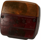 Feu arrière carré, 12/24V, rouge/ambre, à boulonner, 105x100x52mm