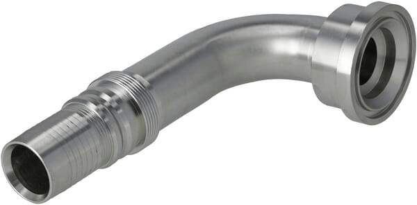 Pièces agricoles - Hydraulique - Raccord à sertir 4SH-DN40 avec flasque ø71,4 mm 90°