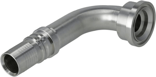 Pièces agricoles - Hydraulique - Raccord à sertir 4SH-DN40 avec flasque ø71,4 mm 90°
