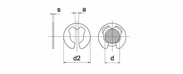 Pièces agricoles - Fasteners - E-clip 24 mm noir