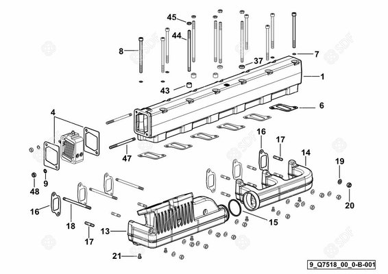 Pièces agricoles - Pieces moteur - TURBOCOMPRESSORE Deutz-Fahr origine