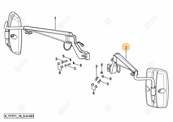 Pièces agricoles - Cabine et structure - RETROVISEUR