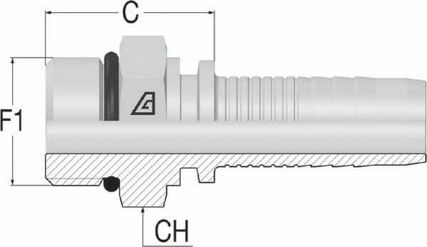 Pièces agricoles - Hydraulique - Raccord à sertir DN10-MS3/4