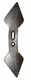 Pointe de cultivateur 440x135x19 mm, réversible, incurvée, 2 trous
