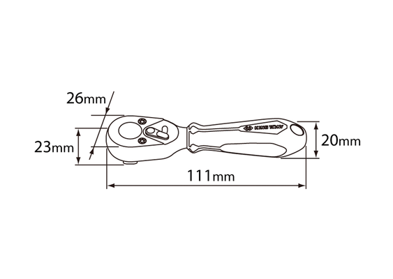 Outils - Outils divers - Cliquet 1/4" avec angle de reprise 5° - 72 dents