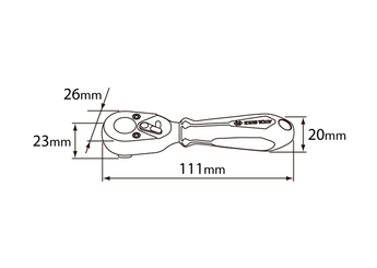 Outils - Outils divers - Cliquet 1/4" avec angle de reprise 5° - 72 dents