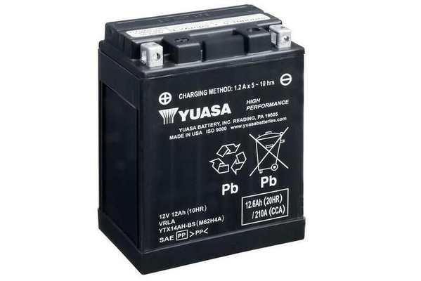 Pièces Quad & Motos - Electrique - Batterie YUASA sans entretien avec pack acide - YTX14AH-BS