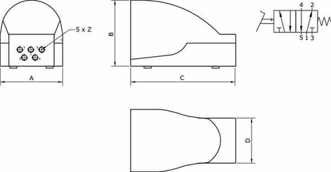 Pièces agricoles - Pièce pneumatique - Vanne 5/2 à pédale 1/4"