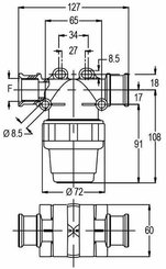 Pièces agricoles - Pièce Pulvérisateur - Filtre sous pression 1"F 150 l/min 80 mailles
