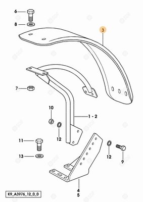 Pièces agricoles - Cabine et structure - GARDE-BOUE AV(350MM)