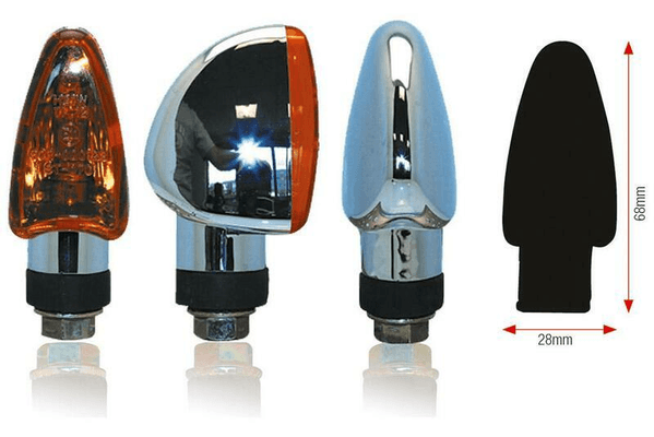 Pièces Quad & Motos - Equipement véhicule - Clignotants BIHR Triangle chromé universel