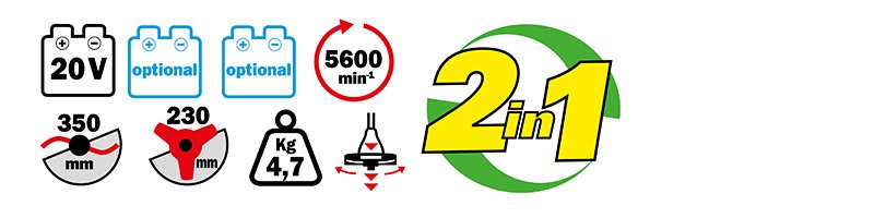 Materiels - Débroussailleuse - DEBROUSSAILLEUSE "R-BAT20" 20V BATTERIE 2AMP ET CHARGEUR