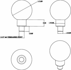 Pièces agricoles - Pièce Pulvérisateur - Boule de montage ¼”-20