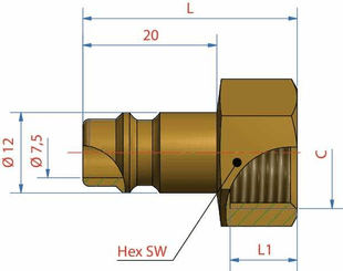 Pièces agricoles - Pièce pneumatique - Racc. rap. filet fem. BSP 3/8"