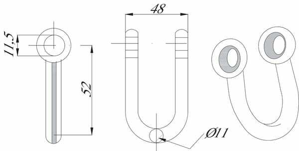 Pièces agricoles - Aménagements paysagers - Manille pour fléau Ø11mm 48x52mm utilisavle pour Ferri