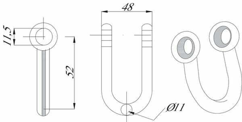 Pièces agricoles - Aménagements paysagers - Manille pour fléau Ø11mm 48x52mm utilisavle pour Ferri