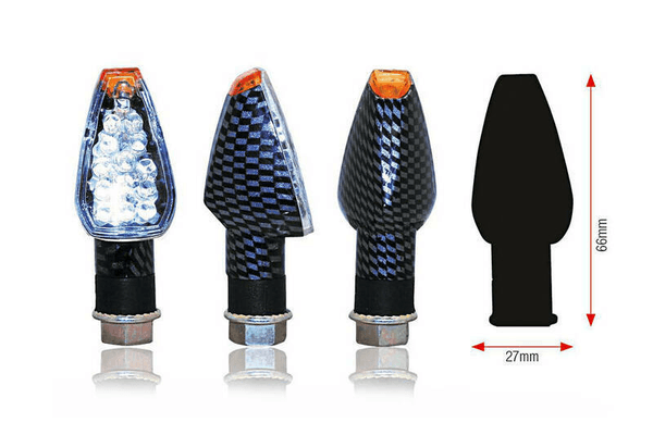 Pièces Quad & Motos - Equipement véhicule - Clignotants BIHR Design LED court carbone universel