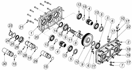 Pièces agricoles - Transmission - Boîtier GBF-30-D-1-3.0 (A