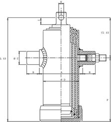 Pièces agricoles - Hydraulique - Verin telescopique+trou